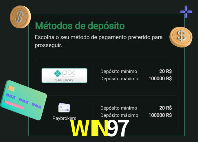 O cassino WIN97bet oferece uma grande variedade de métodos de pagamento